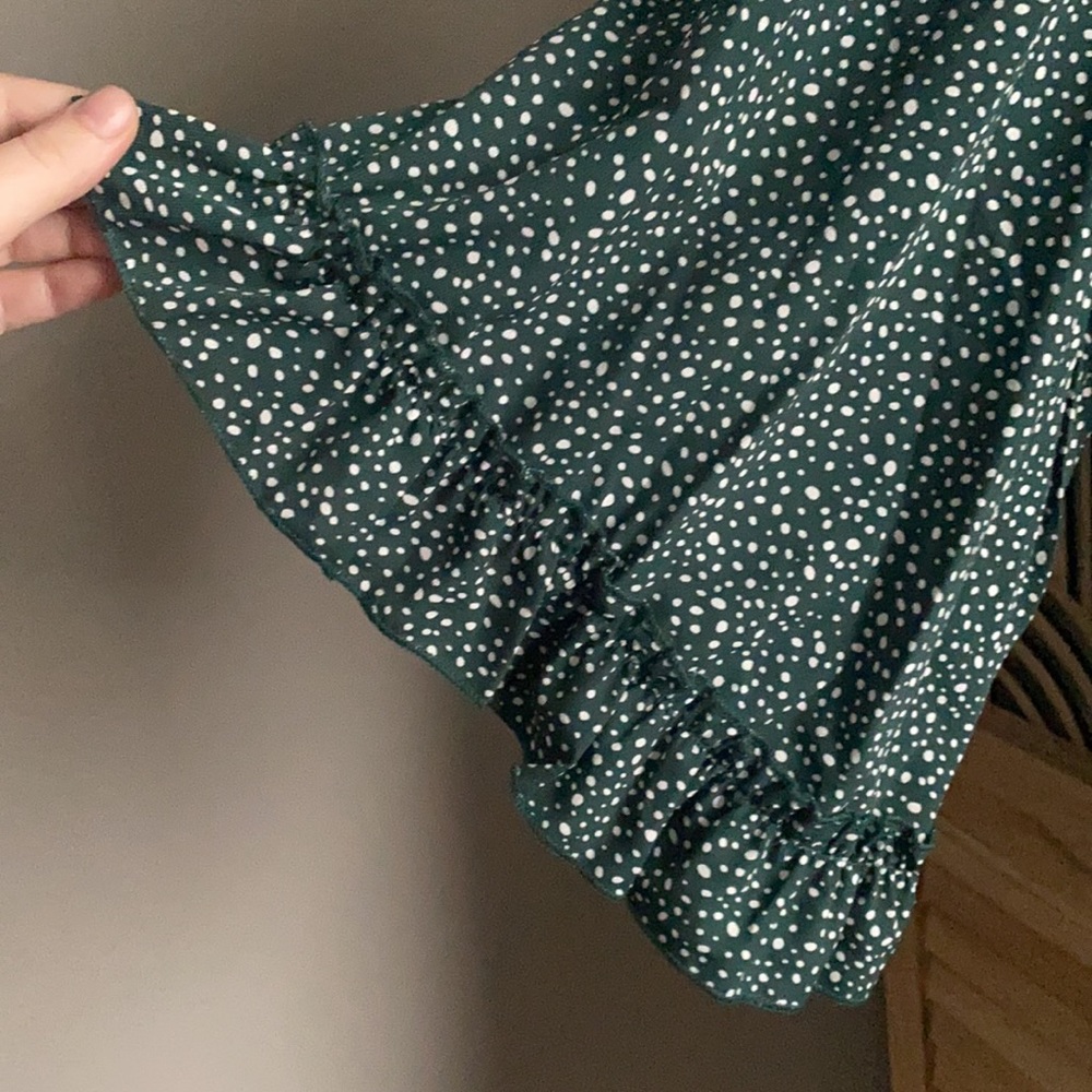 Green Polka Dot Romper - Picture 2 of 5